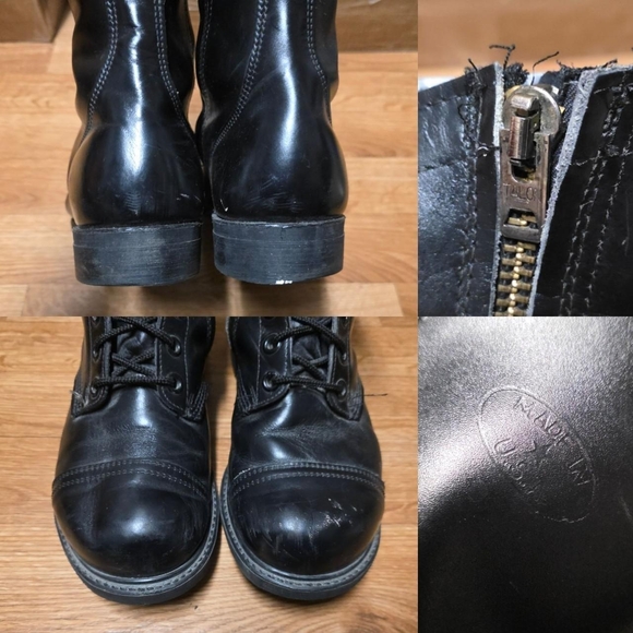 Vintage Black Combat Military Boots Made in USA READ! main image 6